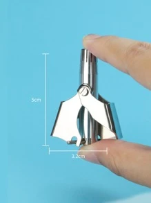 1pc Stainless Steel Nose Hair Trimmer - Silver - View 8