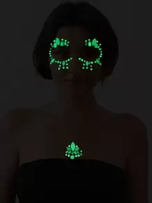 1 Miếng 3D Âm thanh nổi Mô phỏng Sáng Pha lê Nhãn dán mắt Máy khoan Mặt Hình dán Máy khoan DIY Buổi tiệc Hội hóa trang Mắt Mặt Hình dán Cơ thể Hình dán Máy khoan - Nhiều màu - Xem 2