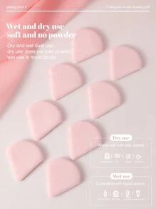 8 PIEZAS Juego de esponjas de maquillaje Esponja triangular suave de polvo mineral para maquillaje facial, económico, relleno de calcetines, maquillaje, herramientas de maquillaje, cosas baratas, regalos, regalos para mujeres, regalos de Navidad - Rosa - Ver 5