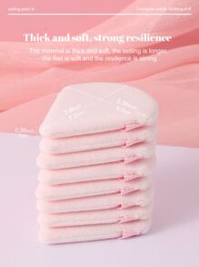 8 PIEZAS Juego de esponjas de maquillaje Esponja triangular suave de polvo mineral para maquillaje facial, económico, relleno de calcetines, maquillaje, herramientas de maquillaje, cosas baratas, regalos, regalos para mujeres, regalos de Navidad - Rosa - Ver 6