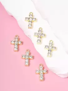 6pcs/set Rhinestone Cross DIY Pendant