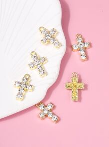 6pcs/set Rhinestone Cross DIY Pendant
