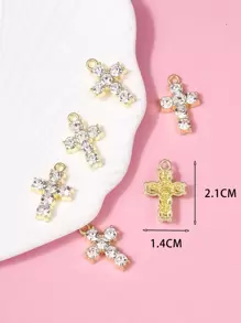 6pcs/set Rhinestone Cross DIY Pendant