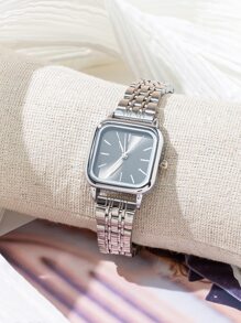 NAIDU 5pcs/Set Fashion Square Steel Band Ladies Watch