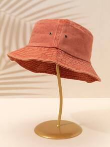 1入組中性防曬水洗牛仔漁夫帽/漁夫帽，適合日常配戴 - 橘色 - 查看 1