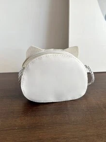 1 cái Cô Gái Trẻ Phim hoạt hình dễ thương Mèo Mini Đứa trẻ chất liệu da PU Túi đeo chéo Với dây kéo Khép kín Đối với Sử dụng hàng ngày In Tất cả các mùa - trắng - Xem 4