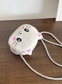 1 cái Cô Gái Trẻ Phim hoạt hình dễ thương Mèo Mini Đứa trẻ chất liệu da PU Túi đeo chéo Với dây kéo Khép kín Đối với Sử dụng hàng ngày In Tất cả các mùa - trắng - Xem 7