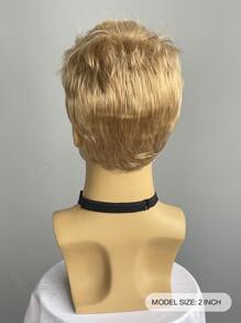 Men Short Blonde Synthetic Wig Short Straight Blonde Wigs For Men Daily Wear Costume Party - Vàng - Xem 4
