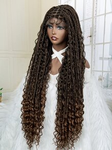 9*6 Lace Front Extra Long Braided Synthetic Wig - Ombre - View 4