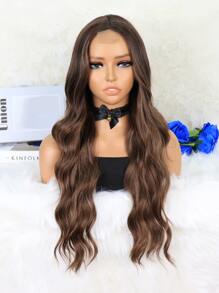 4*1 Lace Front Long Curly Synthetic Wig - Multicolor - View 1