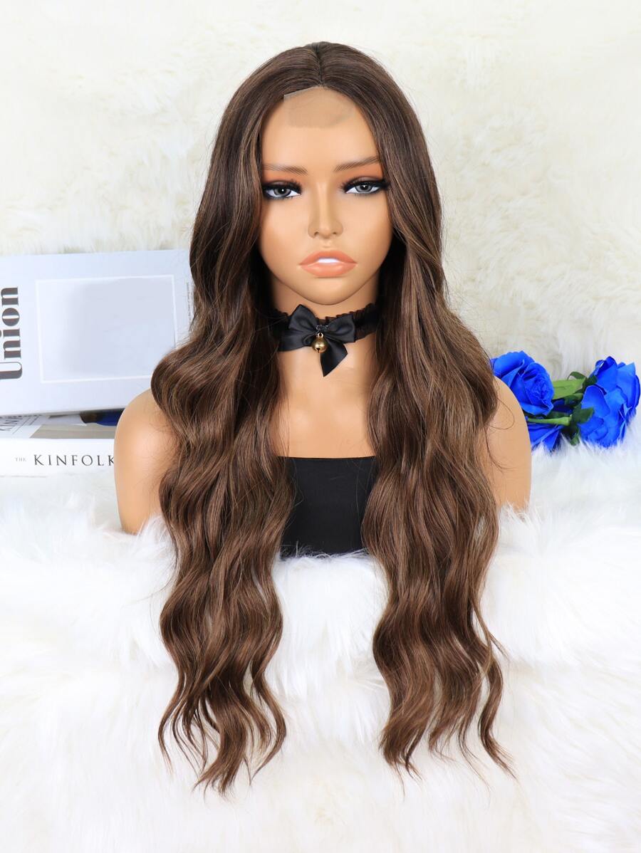 4*1 Lace Front Long Curly Synthetic Wig - Multicolor - View 1
