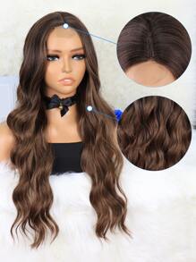 4*1 Lace Front Long Curly Synthetic Wig - Multicolor - View 3
