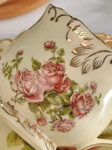 1pc Floral Pattern Mug & 1pc Saucer & 1pc Spoon - Multicolor - View 2