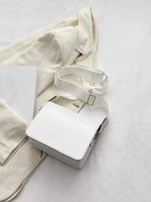 Mini Minimalist Flap Square Bag - White - View 5