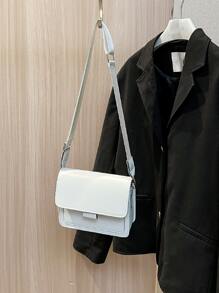Mini Minimalist Flap Square Bag - White - View 6