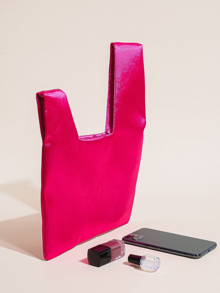 閃閃發光，閃亮迷人，優雅，精緻霓虹粉紅色緞面流浪漢包，完美的新娘錢包，適合婚禮、舞會和派對活動晚宴包，適合派對女孩、女士、女性，適合派對、婚禮、舞會、晚餐/宴會，雞尾酒 送給女性的最佳禮物 - 玫紅色 - 查看 3