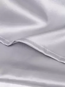 1pc Silver Soft Breathable Silk Satin Pillowcase