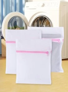 1pc Mesh Laundry Bag - Pink - View 2