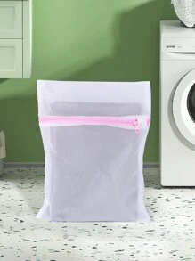 1pc Mesh Laundry Bag - Pink - View 4