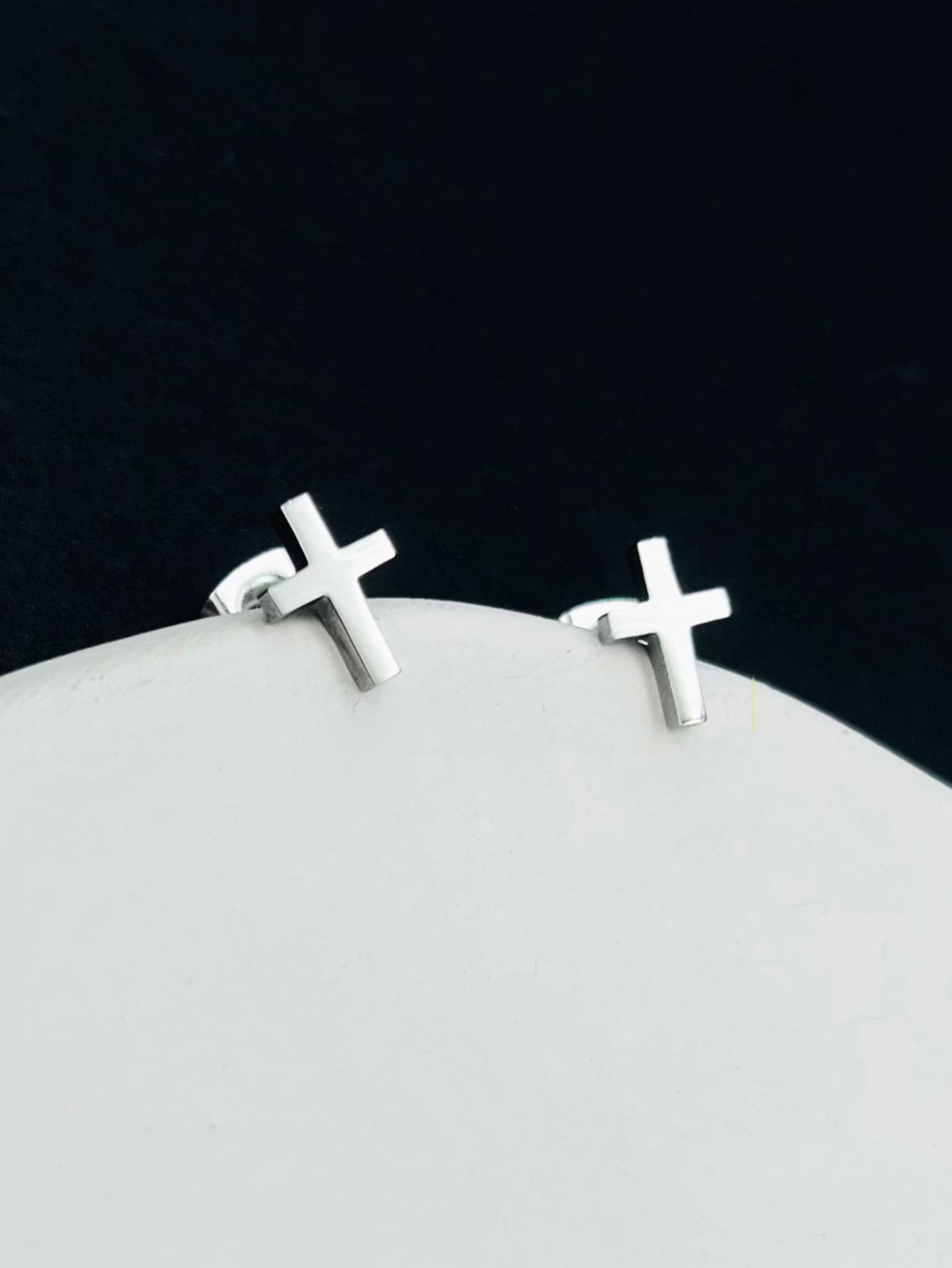 Nam Chi tiết chéo Bông tai stud , Đối với Đồ trang sức Qủa tặng Và Buổi tiệc - Bạc - Xem 1