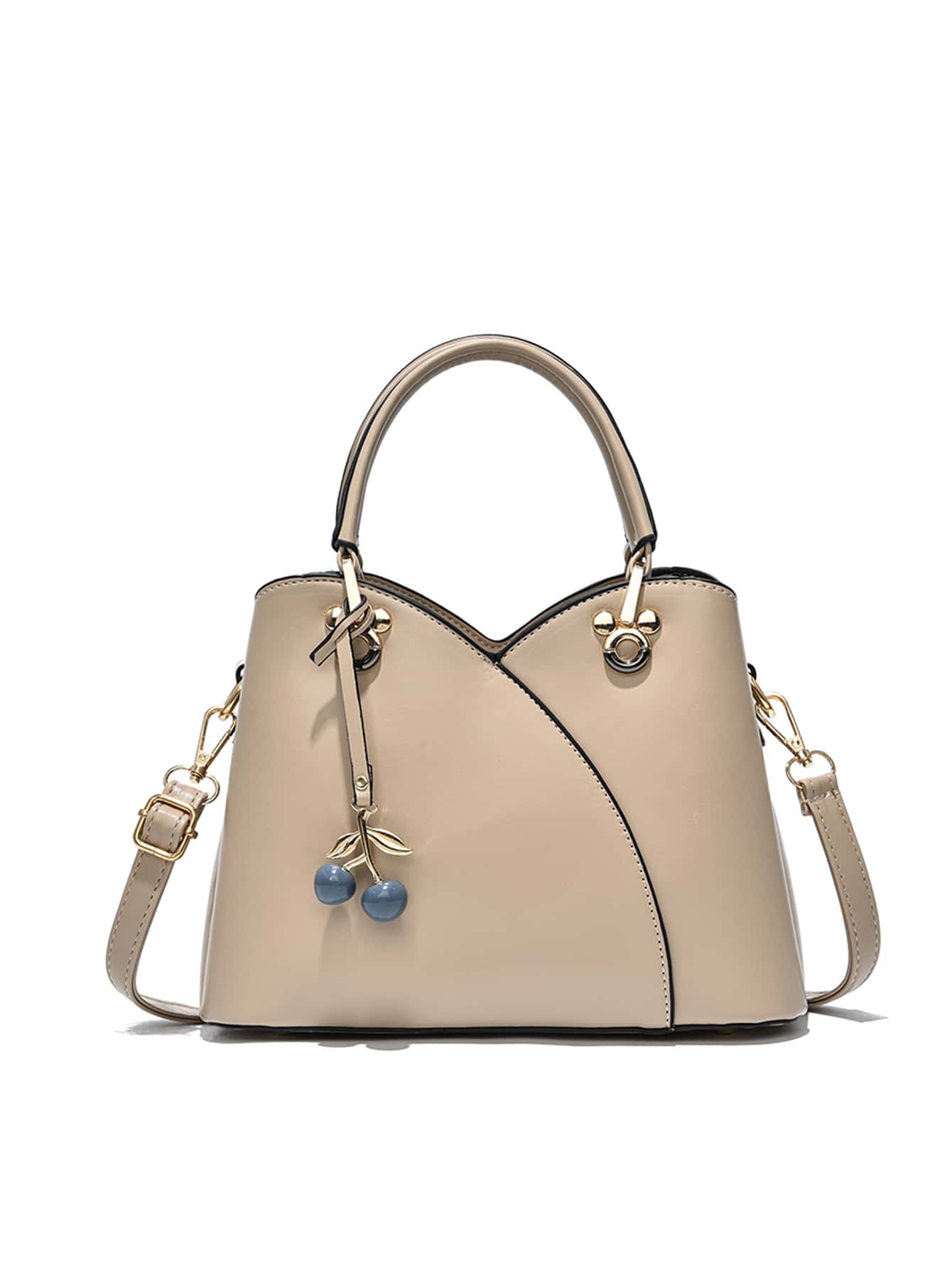 Minimalist Novelty Bag With Bag Charm, Mother's Day Gift For Mom - Apricot - View 1