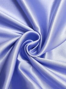 1pc Solid Color Soft Breathable Satin Pillowcase - Purple - View 5