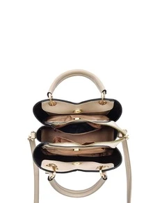 Minimalist Novelty Bag With Bag Charm, Mother's Day Gift For Mom - Apricot - View 6