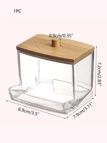 1入組拭子墊支架、芽球分配器、浴室容器藥劑罐，用於存放帶木蓋 - 彩色 - 查看 3