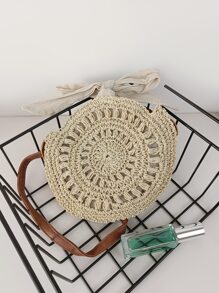 Bolsa de mimbre con abertura - Beis - Ver 1