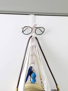 1 Móc Treo Móc Treo Trên Cửa, 5 Móc Treo Nhựa Giá Treo Đồ Cho Áo Khoác, Nón, Áo Choàng, Sơ Mi, Thắt Lưng, Túi Xách, Khăn, Tủ Quần Áo Và Phòng Tắm - trắng - Xem 1