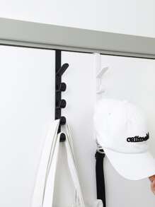 1 Móc Treo Móc Treo Trên Cửa, 5 Móc Treo Nhựa Giá Treo Đồ Cho Áo Khoác, Nón, Áo Choàng, Sơ Mi, Thắt Lưng, Túi Xách, Khăn, Tủ Quần Áo Và Phòng Tắm - trắng - Xem 2