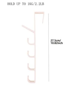 1 Móc Treo Móc Treo Trên Cửa, 5 Móc Treo Nhựa Giá Treo Đồ Cho Áo Khoác, Nón, Áo Choàng, Sơ Mi, Thắt Lưng, Túi Xách, Khăn, Tủ Quần Áo Và Phòng Tắm - trắng - Xem 3