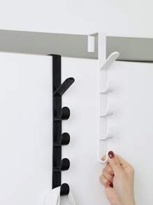 1 Móc Treo Móc Treo Trên Cửa, 5 Móc Treo Nhựa Giá Treo Đồ Cho Áo Khoác, Nón, Áo Choàng, Sơ Mi, Thắt Lưng, Túi Xách, Khăn, Tủ Quần Áo Và Phòng Tắm - trắng - Xem 4