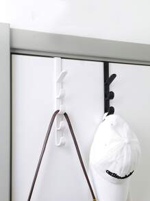 1 Móc Treo Móc Treo Trên Cửa, 5 Móc Treo Nhựa Giá Treo Đồ Cho Áo Khoác, Nón, Áo Choàng, Sơ Mi, Thắt Lưng, Túi Xách, Khăn, Tủ Quần Áo Và Phòng Tắm - trắng - Xem 5