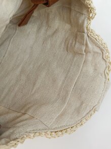 Bolsa de mimbre con abertura - Beis - Ver 5