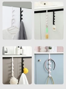 1 Móc Treo Móc Treo Trên Cửa, 5 Móc Treo Nhựa Giá Treo Đồ Cho Áo Khoác, Nón, Áo Choàng, Sơ Mi, Thắt Lưng, Túi Xách, Khăn, Tủ Quần Áo Và Phòng Tắm - trắng - Xem 7