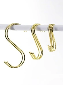 1set Multifunction Stainless Steel S-Shaped Hook, Classic Hook For Home - Gold - View 2