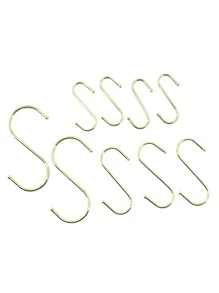 1set Multifunction Stainless Steel S-Shaped Hook, Classic Hook For Home - Gold - View 3