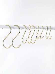 1set Multifunction Stainless Steel S-Shaped Hook, Classic Hook For Home - Gold - View 6