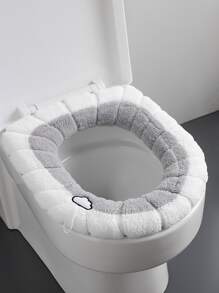 1 tấm bọc ghế vệ sinh mờ thêu đám mây - trắng - Xem 1