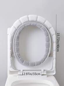 1 tấm bọc ghế vệ sinh mờ thêu đám mây - trắng - Xem 2