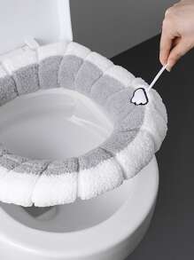 1 tấm bọc ghế vệ sinh mờ thêu đám mây - trắng - Xem 3