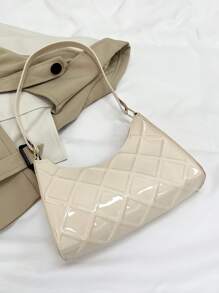 Bolso baguette en relieve geométrico - Beis - Ver 1