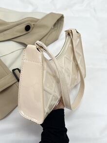 Bolso baguette en relieve geométrico - Beis - Ver 7