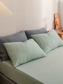 Set sábana bajera sin relleno liso - Verde - Ver 4