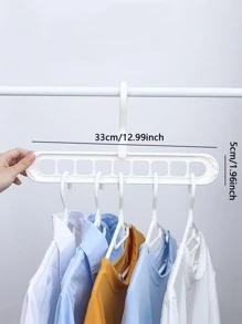 1pc Multi-Functional Clothes Hanger, Saving Closet Space - White - View 7