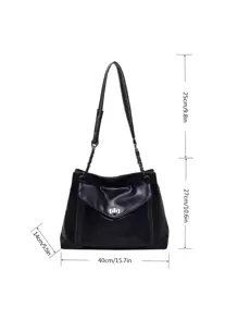 Bolso tote con cerradura girante de hombros con cadena