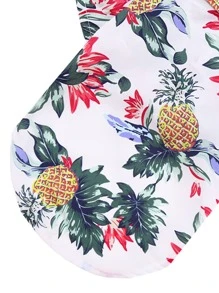 1pc Pineapple Pattern Pet Shirt - White - View 4