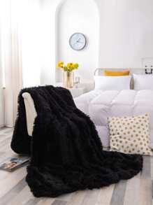 Chăn sang trọng màu rắn - màu đen - Xem 1