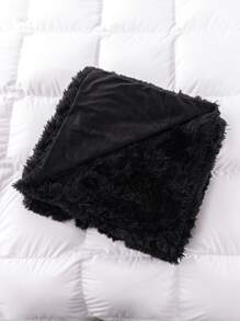 Chăn sang trọng màu rắn - màu đen - Xem 2